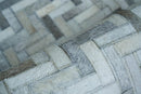 Exquisite Rugs Mosaic Leather Cowhide Ivory Area Rug
