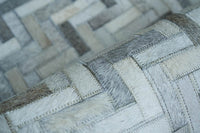 Exquisite Rugs Mosaic Leather Cowhide Ivory Area Rug