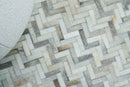 Exquisite Rugs Mosaic Leather Cowhide Ivory Area Rug