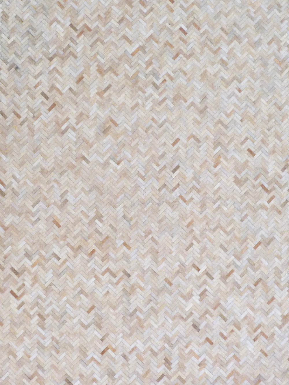 Exquisite Rugs Mosaic Leather Cowhide Ivory Area Rug