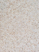 Exquisite Rugs Mosaic Leather Cowhide Ivory Area Rug