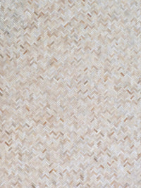 Exquisite Rugs Mosaic Leather Cowhide Ivory Area Rug