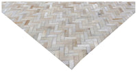 Exquisite Rugs Mosaic Leather Cowhide Ivory Area Rug