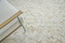 Exquisite Rugs Mosaic Leather Cowhide Ivory Area Rug