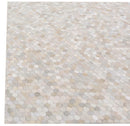 Exquisite Rugs Mosaic Leather Cowhide Ivory Area Rug