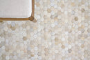 Exquisite Rugs Mosaic Leather Cowhide Ivory Area Rug