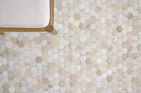 Exquisite Rugs Mosaic Leather Cowhide Ivory Area Rug