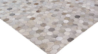 Exquisite Rugs Mosaic Leather Cowhide Ivory Area Rug
