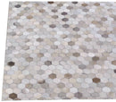 Exquisite Rugs Mosaic Leather Cowhide Ivory Area Rug
