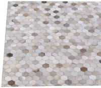 Exquisite Rugs Mosaic Leather Cowhide Ivory Area Rug