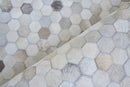 Exquisite Rugs Mosaic Leather Cowhide Ivory Area Rug