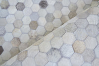 Exquisite Rugs Mosaic Leather Cowhide Ivory Area Rug