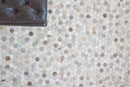 Exquisite Rugs Mosaic Leather Cowhide Ivory Area Rug