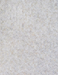 Exquisite Rugs Mosaic Leather Cowhide Ivory Area Rug