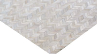 Exquisite Rugs Mosaic Leather Cowhide Ivory Area Rug