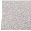 Exquisite Rugs Mosaic Leather Cowhide Ivory Area Rug
