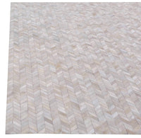 Exquisite Rugs Mosaic Leather Cowhide Ivory Area Rug
