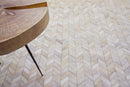 Exquisite Rugs Mosaic Leather Cowhide Ivory Area Rug