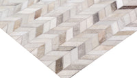 Exquisite Rugs Mosaic Leather Cowhide Ivory Area Rug