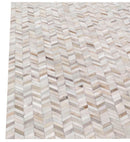 Exquisite Rugs Mosaic Leather Cowhide Ivory Area Rug