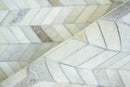 Exquisite Rugs Mosaic Leather Cowhide Ivory Area Rug