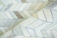 Exquisite Rugs Mosaic Leather Cowhide Ivory Area Rug