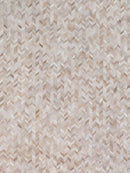 Exquisite Rugs Mosaic Leather Cowhide Ivory Area Rug