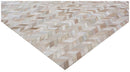 Exquisite Rugs Mosaic Leather Cowhide Ivory Area Rug