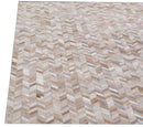 Exquisite Rugs Mosaic Leather Cowhide Ivory Area Rug