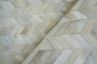 Exquisite Rugs Mosaic Leather Cowhide Ivory Area Rug