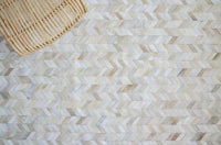 Exquisite Rugs Mosaic Leather Cowhide Ivory Area Rug