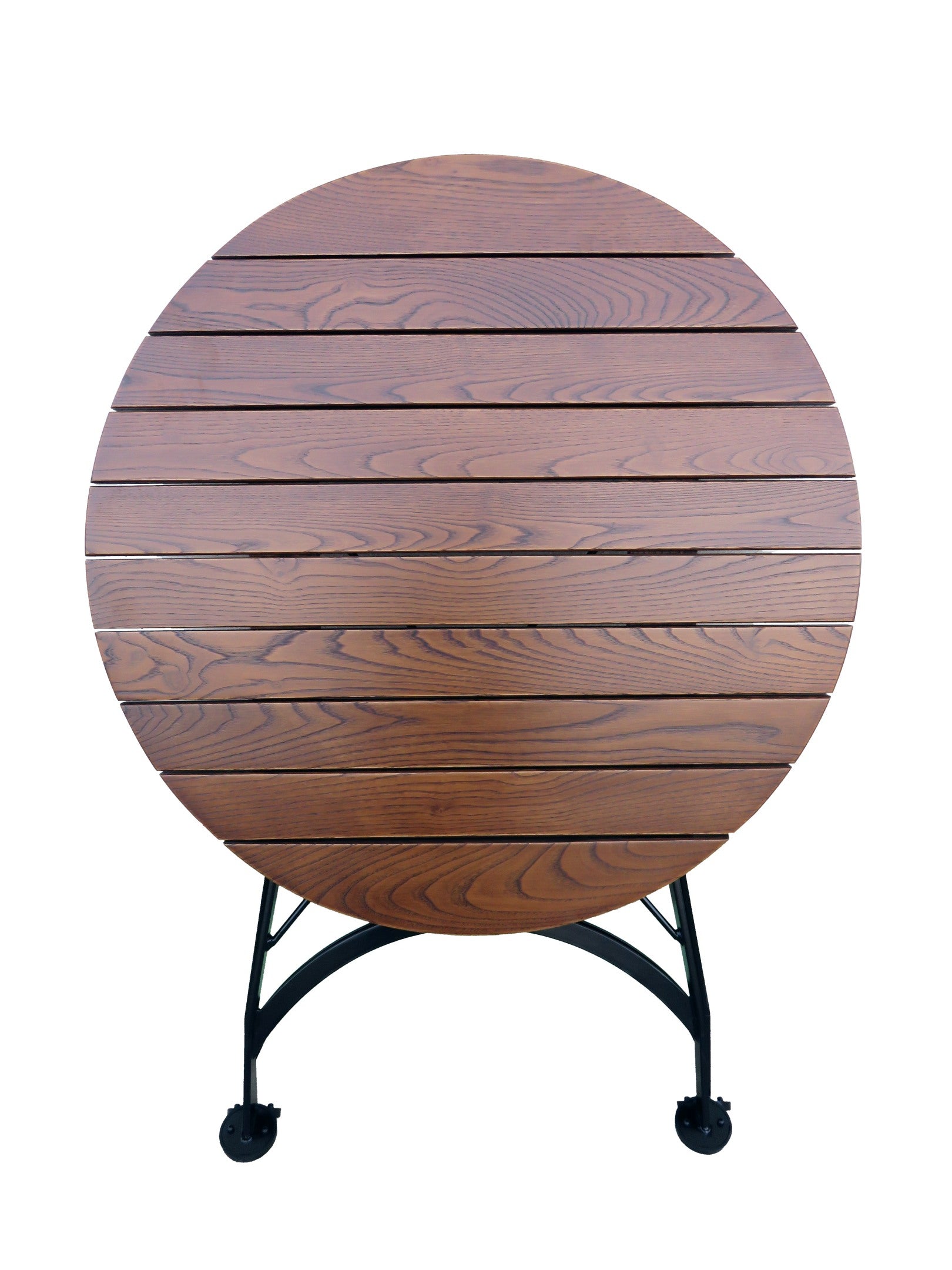 Furniture Designhouse French Cafe Bistro 36' Round"  Folding Table - European Chestnut Wood Slat Top
