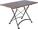 Furniture Designhouse French Cafe Bistro 32" x 48" Rectangular Folding Table - European Chestnut Wood Slat Top