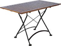 Furniture Designhouse French Cafe Bistro 32" x 48" Rectangular Folding Table - European Chestnut Wood Slat Top