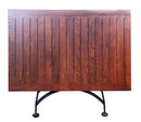 Furniture Designhouse French Cafe Bistro 32" x 48" Rectangular Folding Table - European Chestnut Wood Slat Top