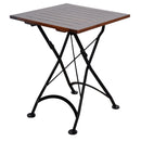 Furniture Designhouse French Cafe Bistro 28" Square Folding Table - European Chestnut Wood Slat Top