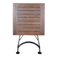 Furniture Designhouse French Cafe Bistro 28" Square Folding Table - European Chestnut Wood Slat Top