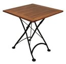 Furniture Designhouse Five Piece Dining Set with  28" Square European Chestnut Wood Slats Top and Four Madeline Folding Chairs