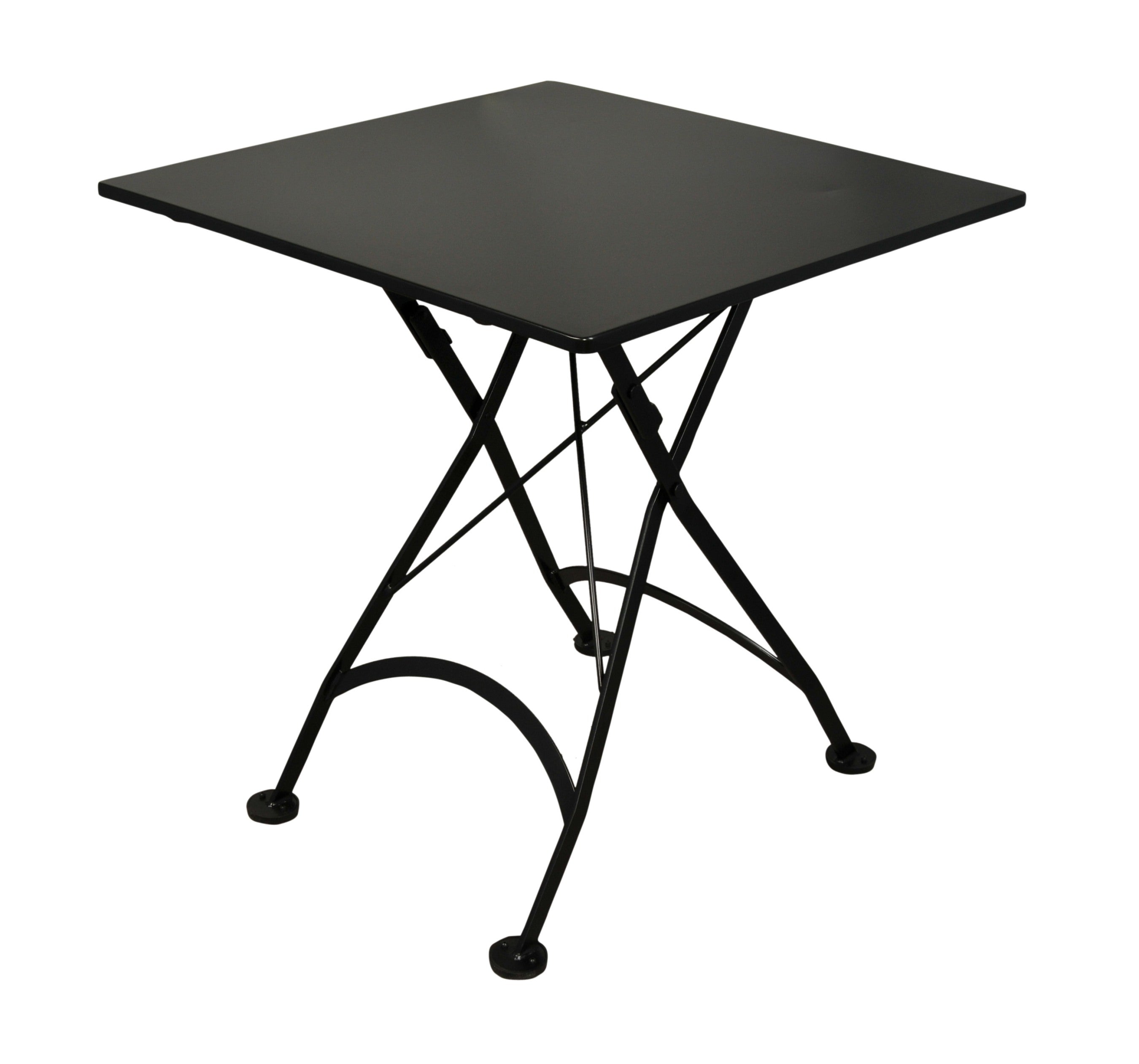 Furniture Designhouse Five Piece Dining Set with  28" Square Steel Top Table and Four Veronique Folding Chairs