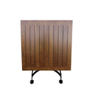 Furniture Designhouse French Cafe Bistro 32" Folding Table - European Chestnut Wood Slat Top