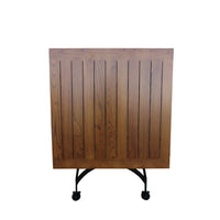 Furniture Designhouse French Cafe Bistro 32" Folding Table - European Chestnut Wood Slat Top