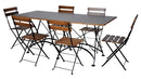 Furniture Designhouse Seven Piece Dining Set with 32" x 72" European Slat Wood Table  and Four Madeline Folding Chairs