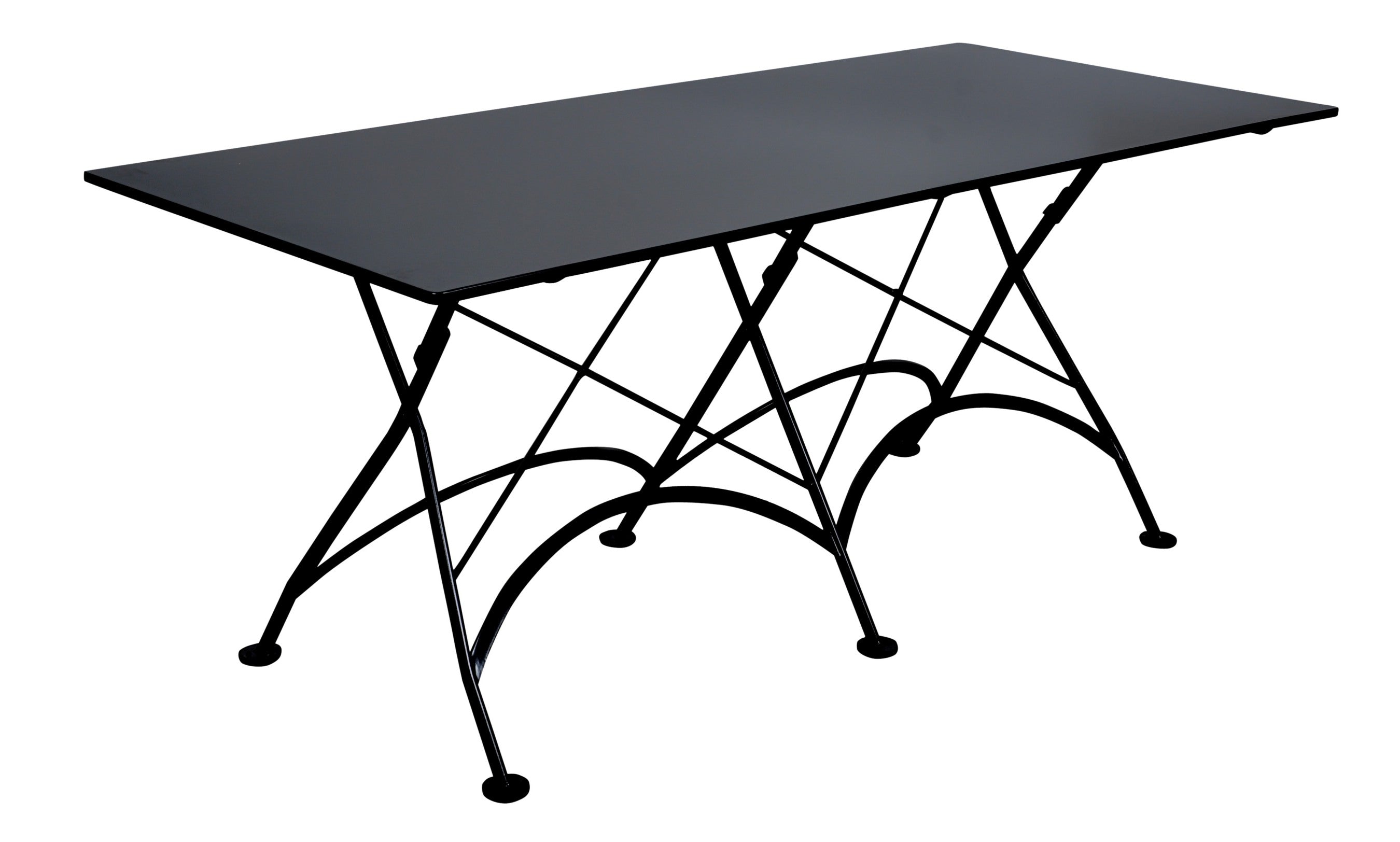 Furniture Designhouse Seven Piece Dining Set with 32" x 72" Powder Coated Steel Top Table and  Four Isabelle Side Chairs and Two Isabelle Arm Chairs