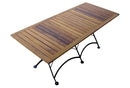 Furniture Designhouse Seven Piece Dining Set with 32" x 72" Aftrican Teak Slat Table Top and  Four Isabelle Side Chairs and Two Isabelle Arm Chairs