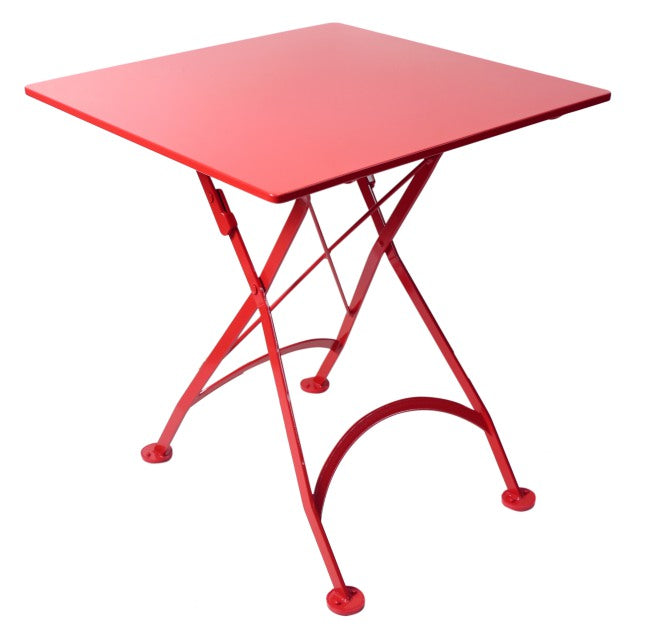 Furniture Designhouse French Cafe Bistro 24' Square Folding Table - European Chestnut Wood Slat Top