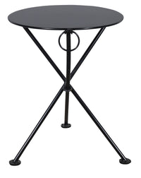 Furniture Designhouse Three Piece Bistro Dining Set with 24" RoundPowder Coated Steel Top and Two Lyon Side Chairs