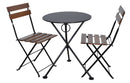 Furniture Designhouse Three Piece Bistro Dining Set with 24" RoundPowder Coated Steel Top and Two Lyon Side Chairs