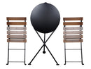 Furniture Designhouse Three Piece Bistro Dining Set with 24" RoundPowder Coated Steel Top and Two Lyon Side Chairs