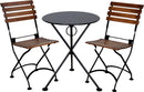 Furniture Designhouse Three Piece Bistro Dining Set with 24" Round Powder Coated Steel Top and Two Veronique Side Chairs