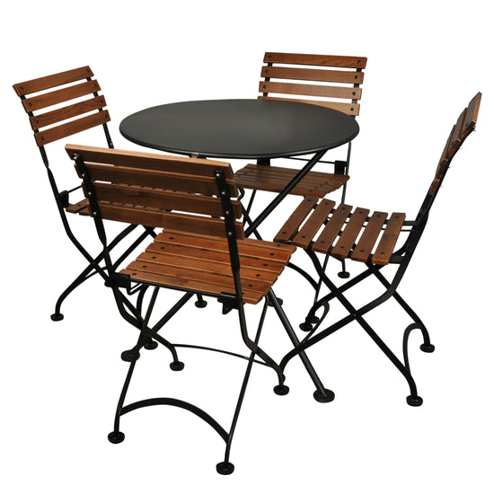 Furniture Designhouse Five Piece Dining Set with 28" Square Powder Coated Steel Top with Four Veronique Side Chair Veronique Side Chairs